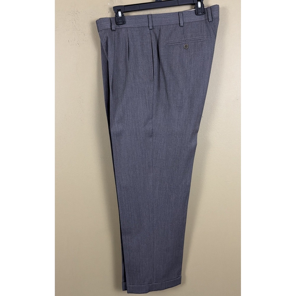 Brooks Brothers Madison Pleated Wool Dress Pants Mens 40x30 Charcoal Gray Cuffed